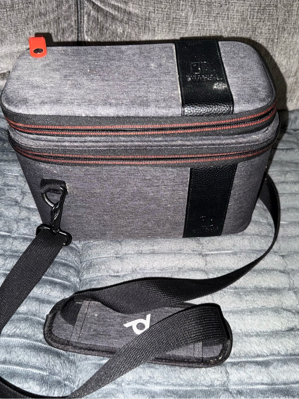 Nintendo Switch Portable Gray Carry Case Travel Bag with Shoulder Strap